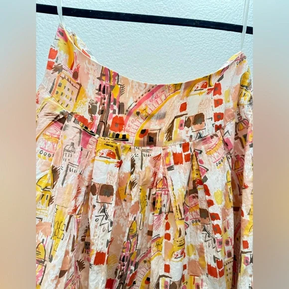 Vintage Will Smith Pink and Yellow cotton A-Line Skirt size 8 - Picture 4 of 8